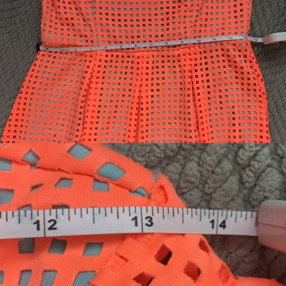🔮Neon Orange Mesh Mini w/ Powder Blue lining - Picture 6 of 7